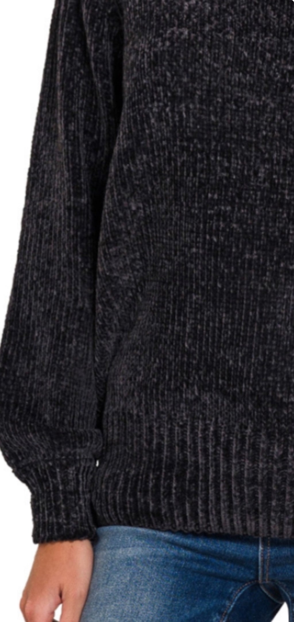 Round Neck Chenille Sweater