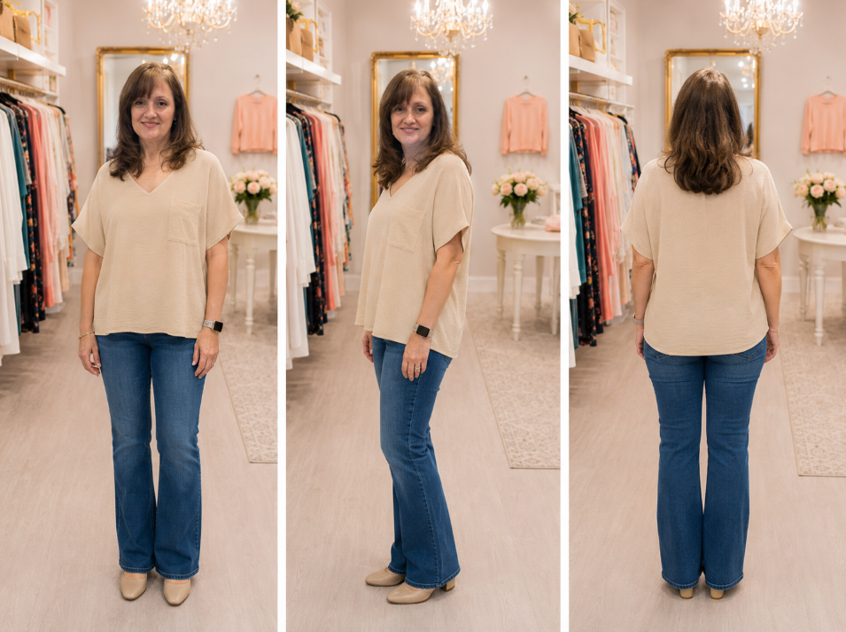 Beige Dolman Top