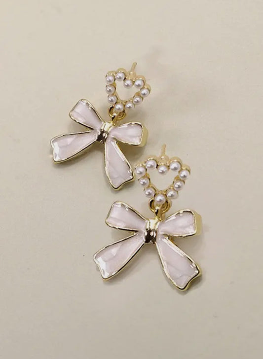 Pearl Ribbon Earrings