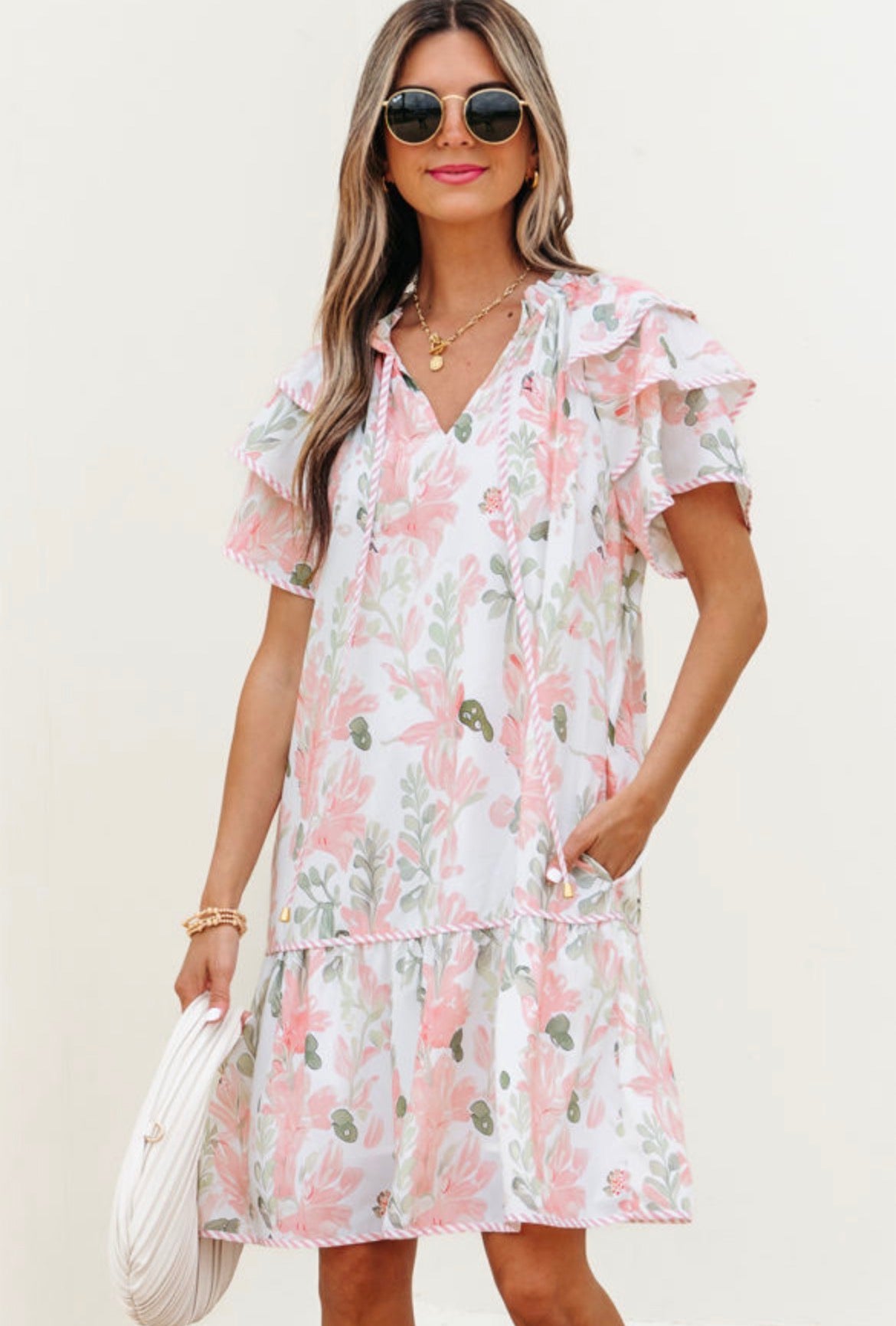Pink Petal Corded Dress