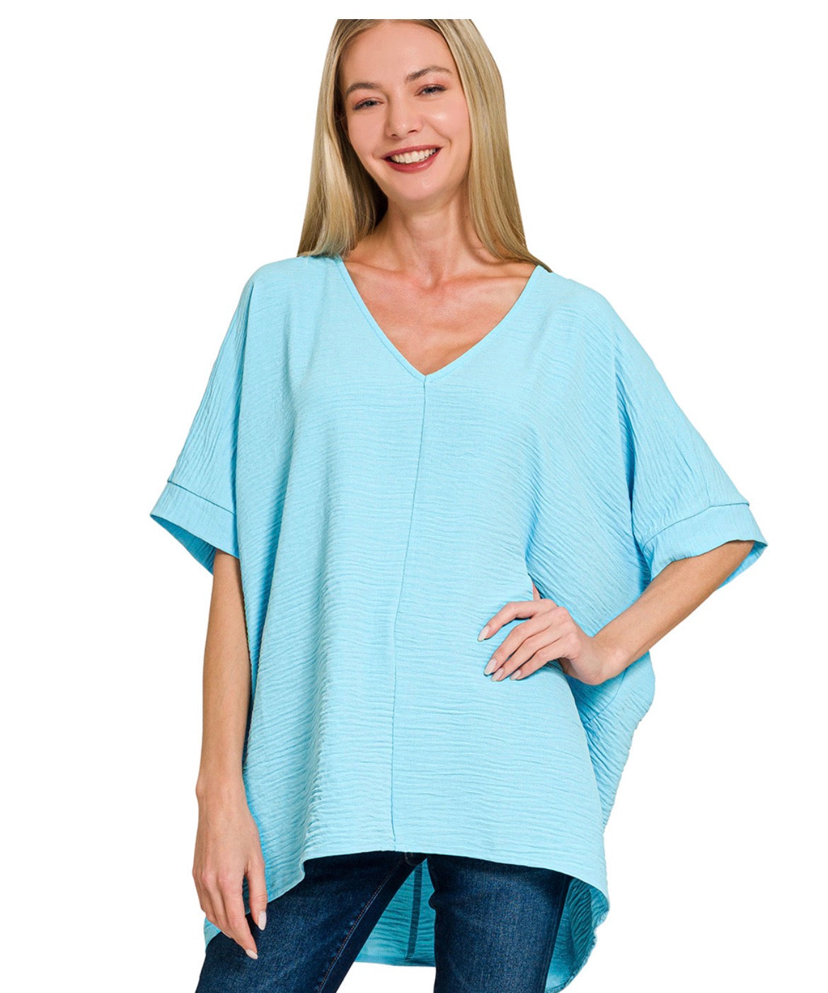 Sky Blue Zenana Dolman Top
