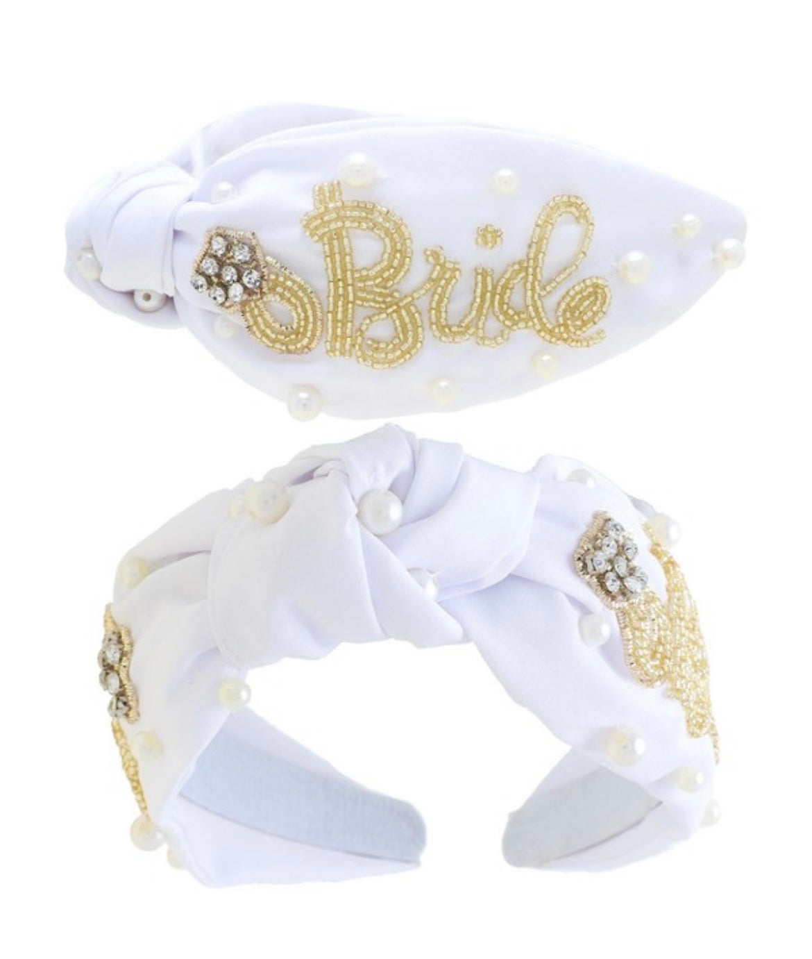 Bride White Beaded Headband