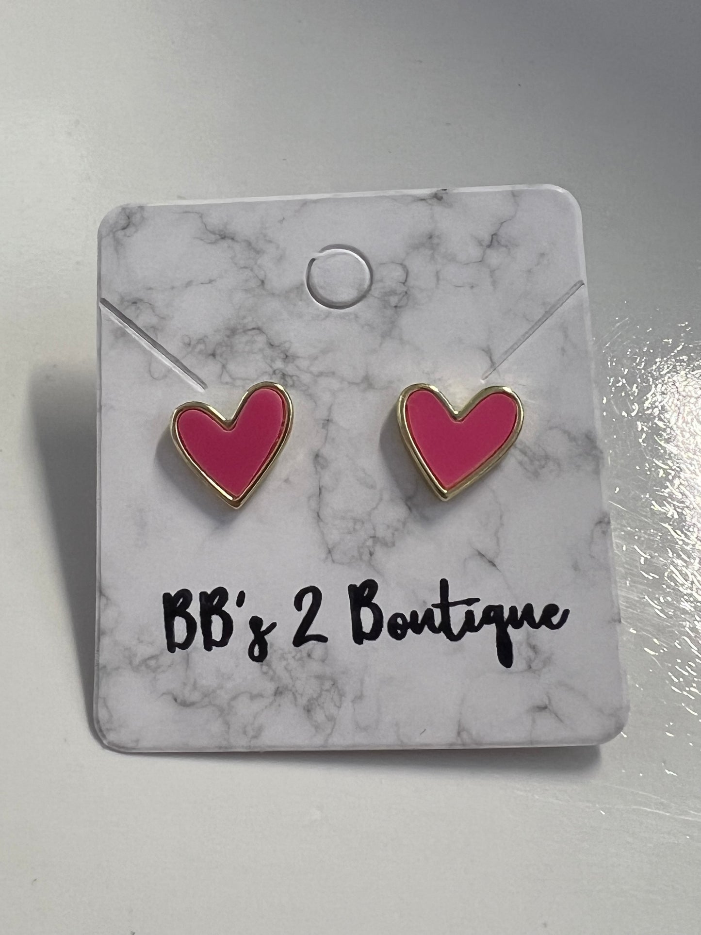 Pink Heart Earrings