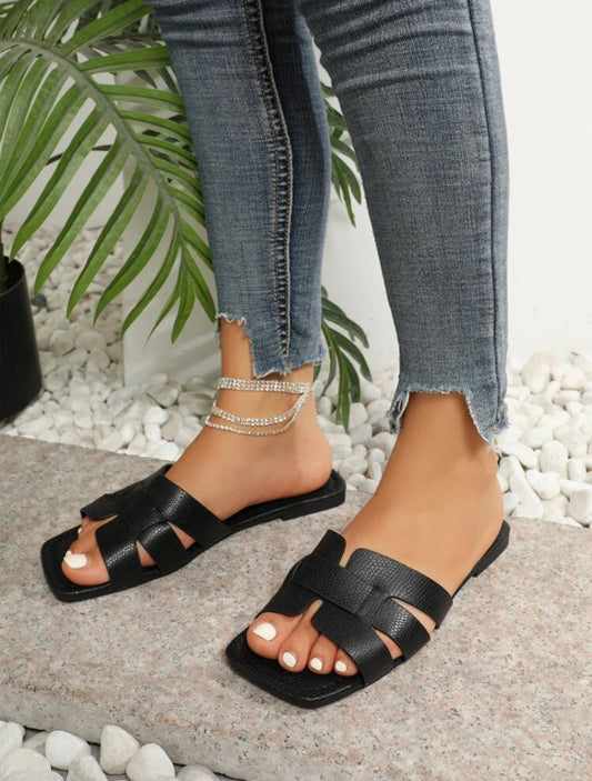 Black Open Toe Sandals