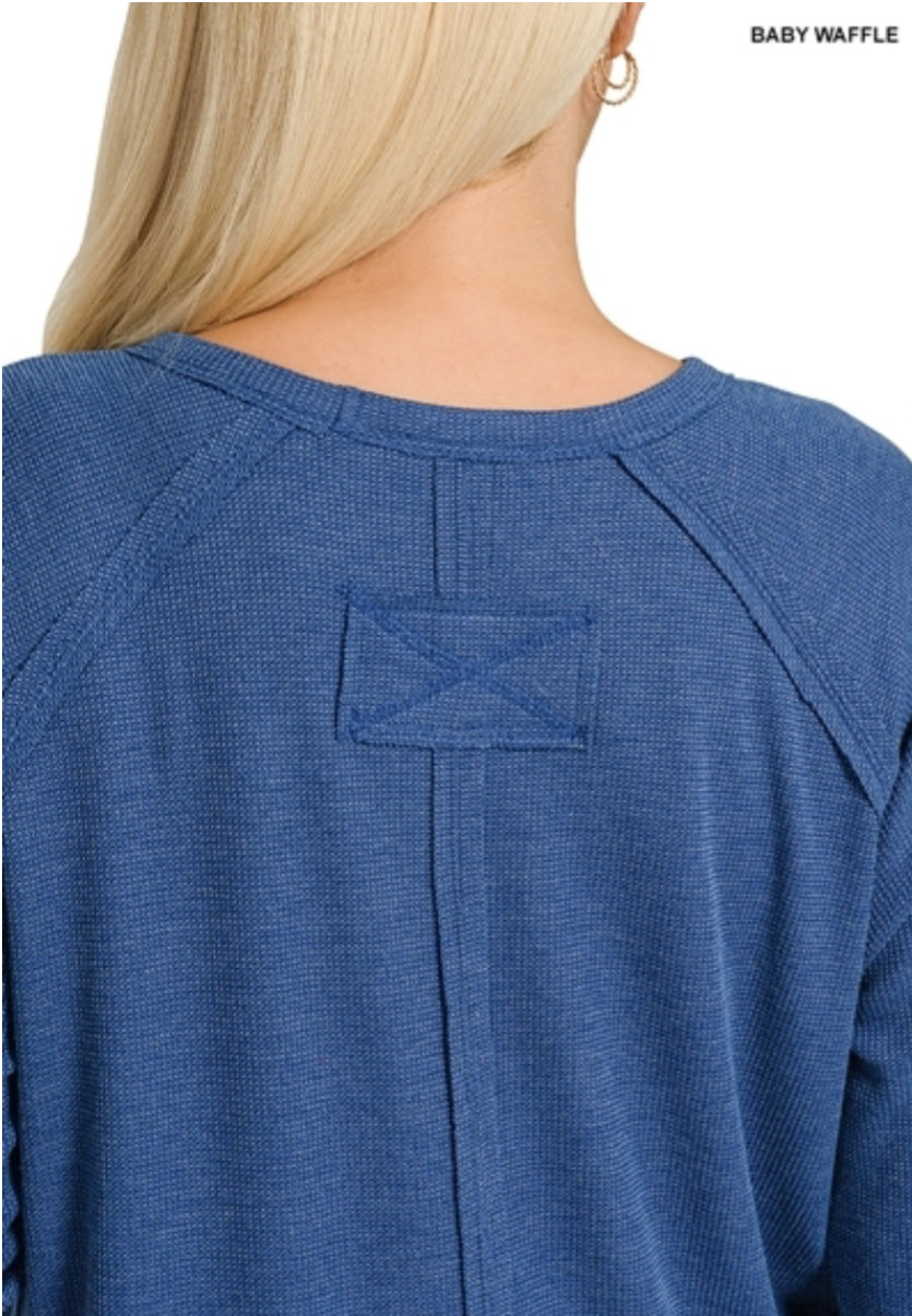 Curvy baby waffle long sleeve top
