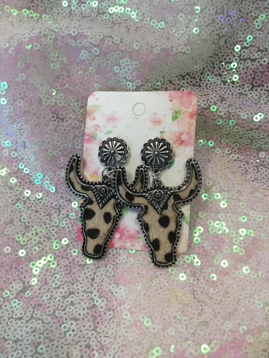 Silver Bull Earrings