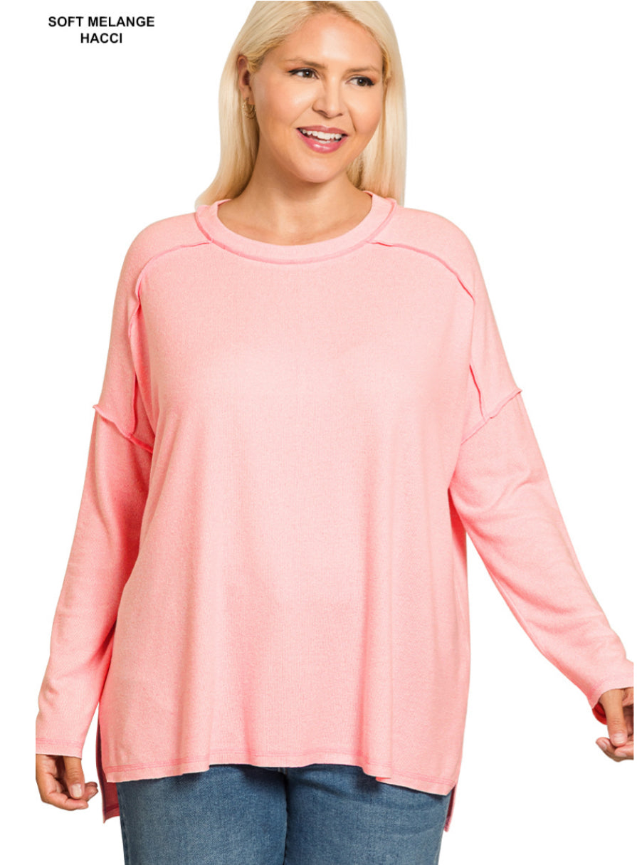 Curvy Cozy Mélange Exposed Seam