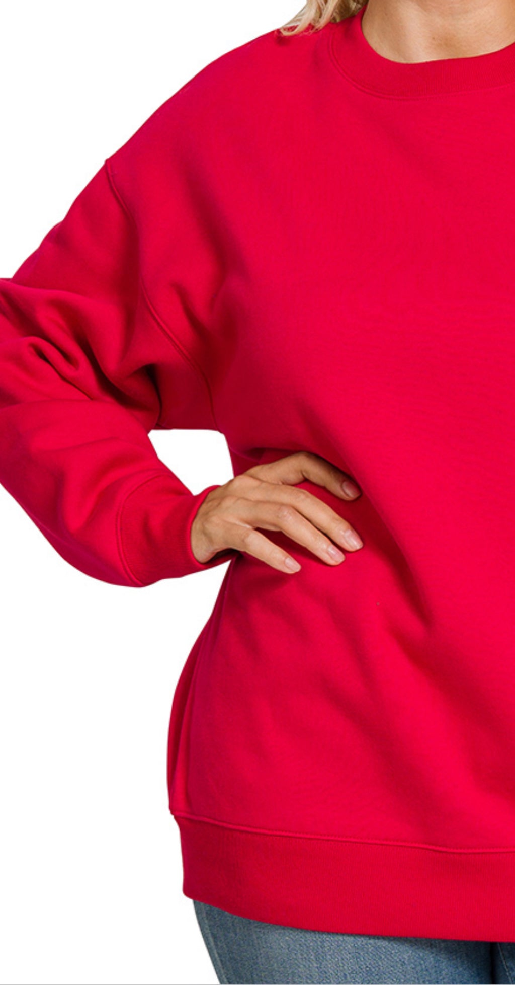 Curvy fleece crewneck pullover sweatshirts