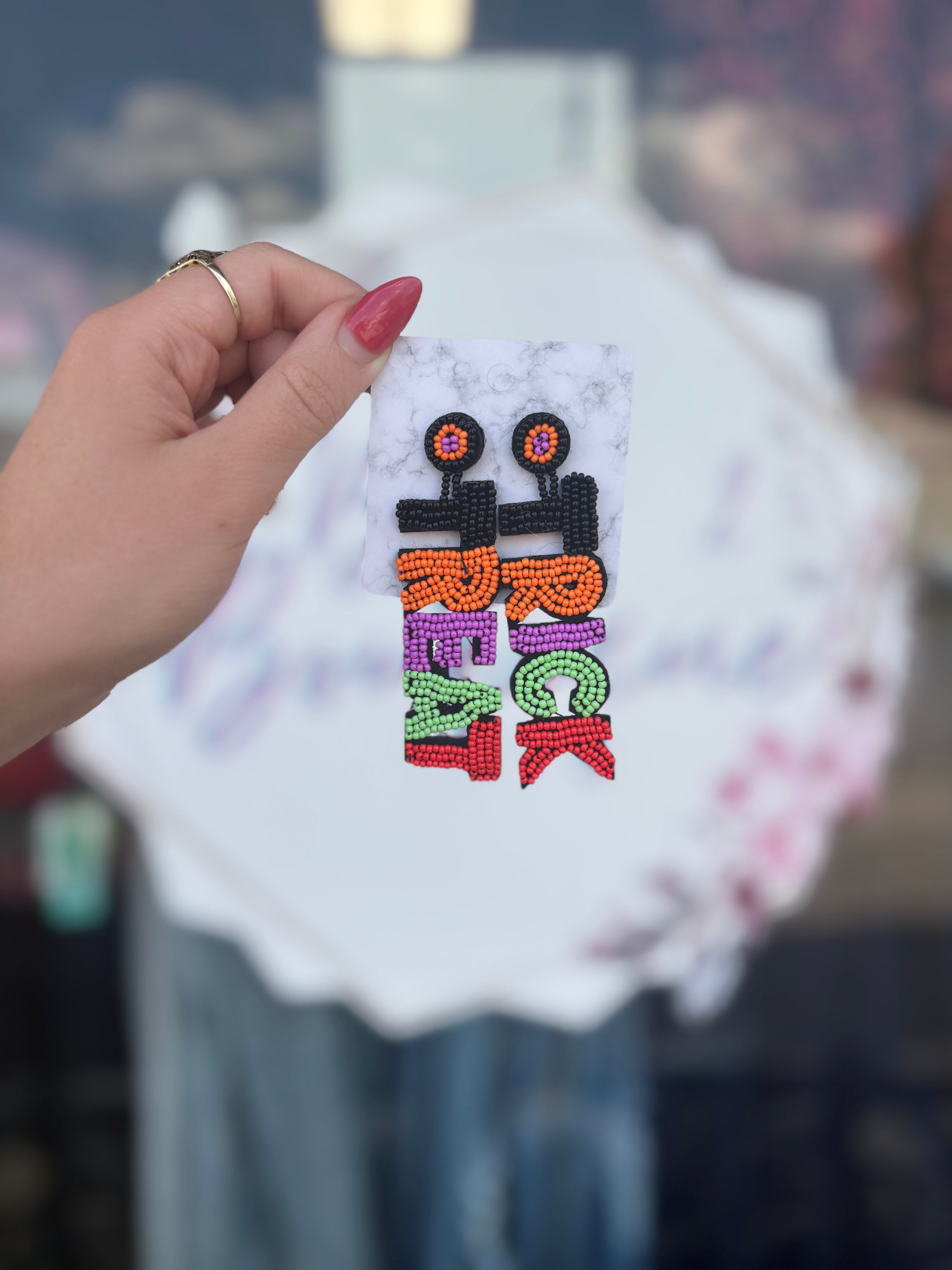 Trick or Treat Beaded Earrings