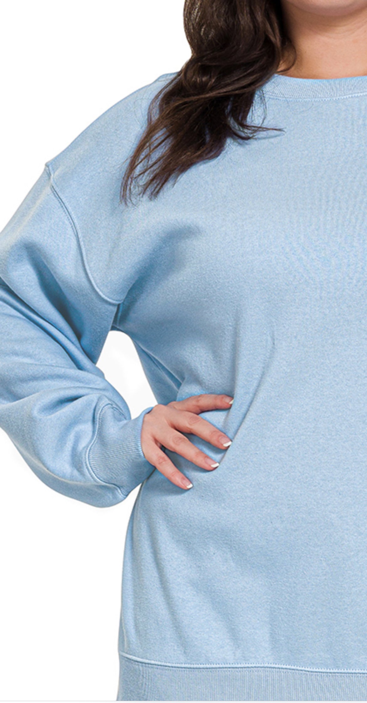 Curvy fleece crewneck pullover sweatshirts