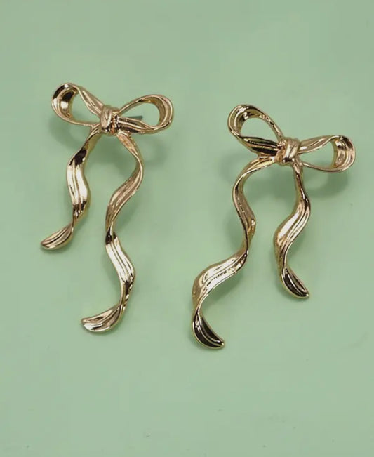 Gold Ribbon Earrings