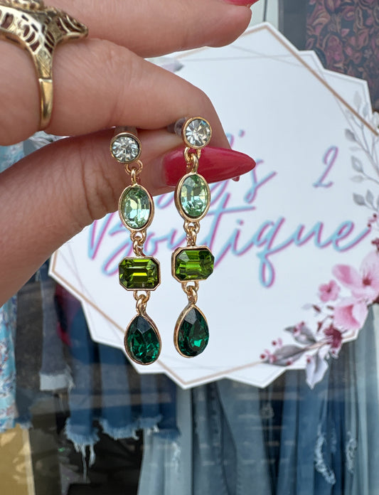 green dangle earrings