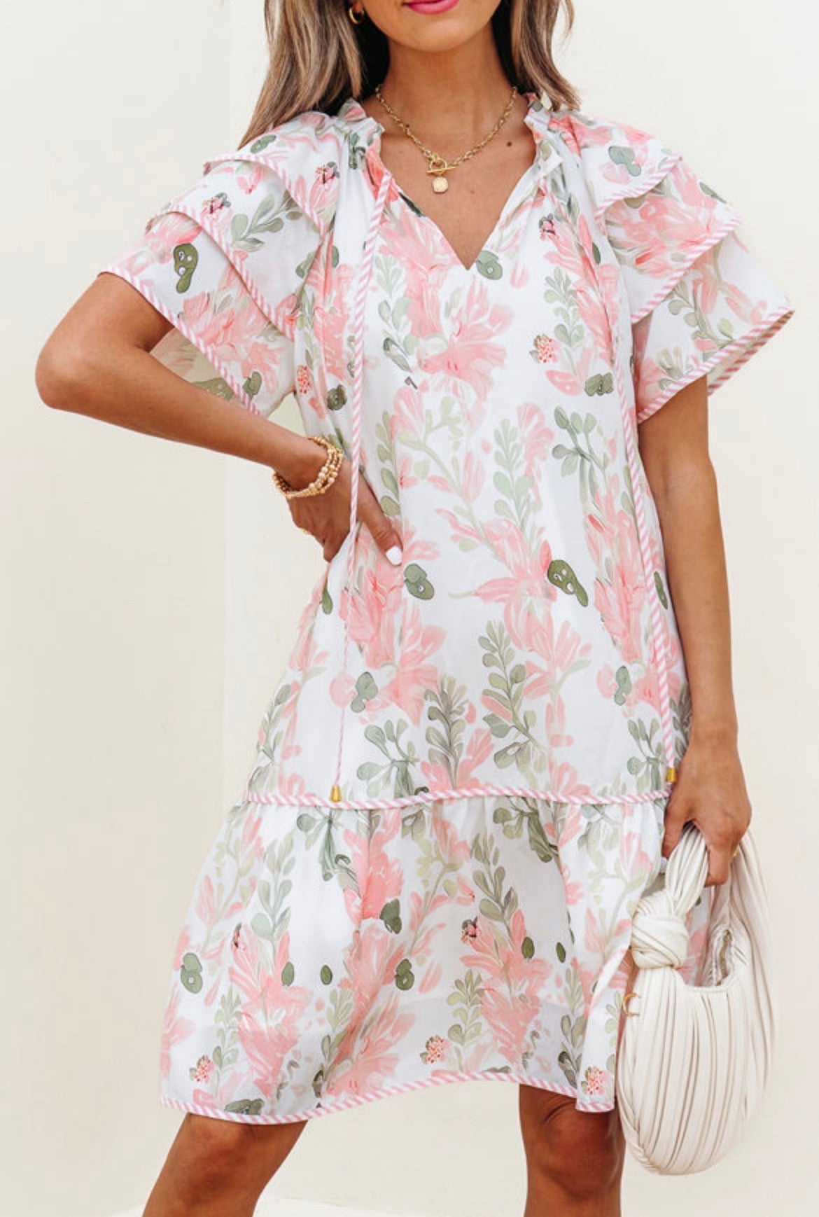 Pink Petal Corded Dress