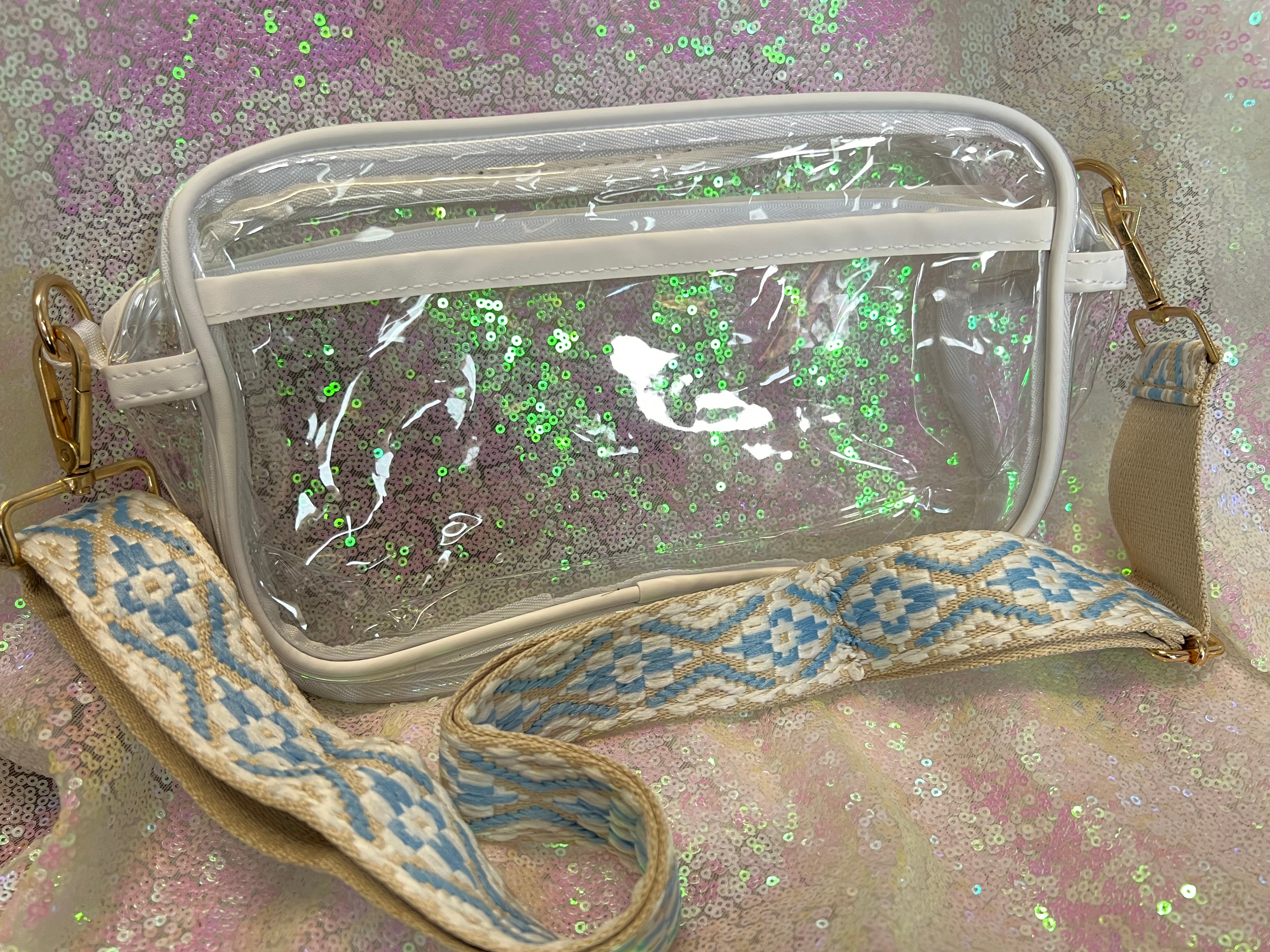 Clear Stadium Crossbody with Cute Adjustable Strap