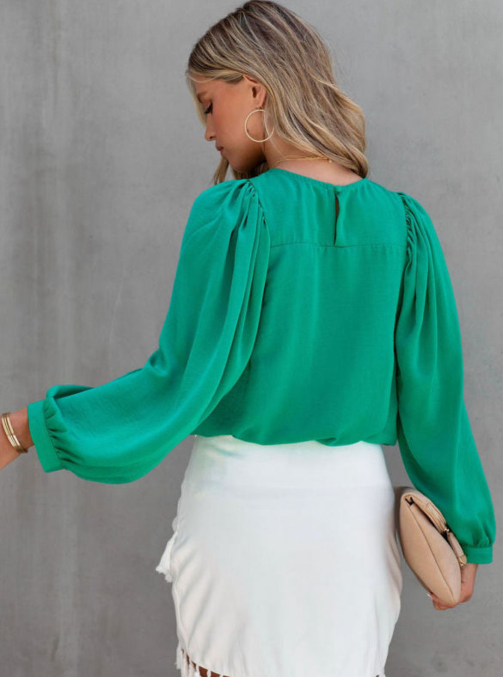 Green Satin Blouse