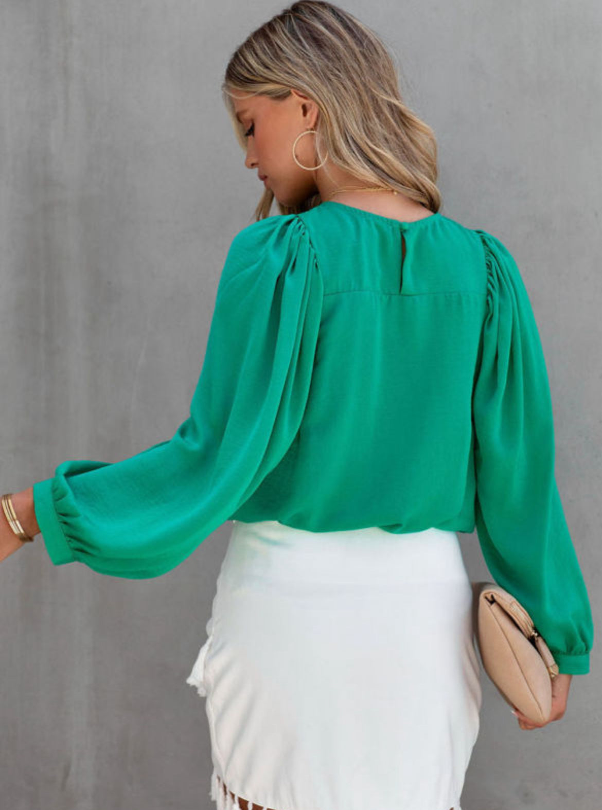 Green Satin Blouse