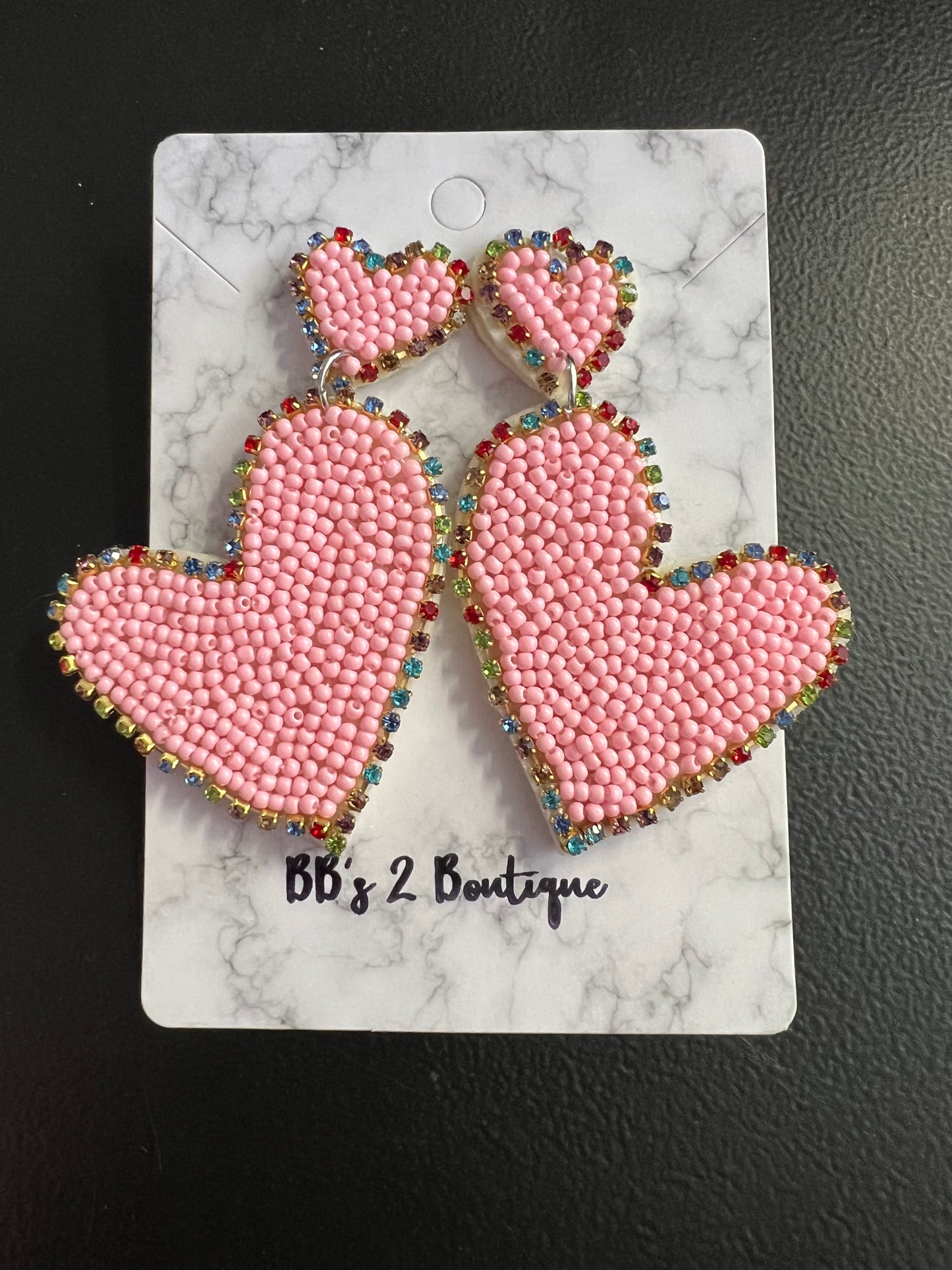 Pink Beaded Earrings