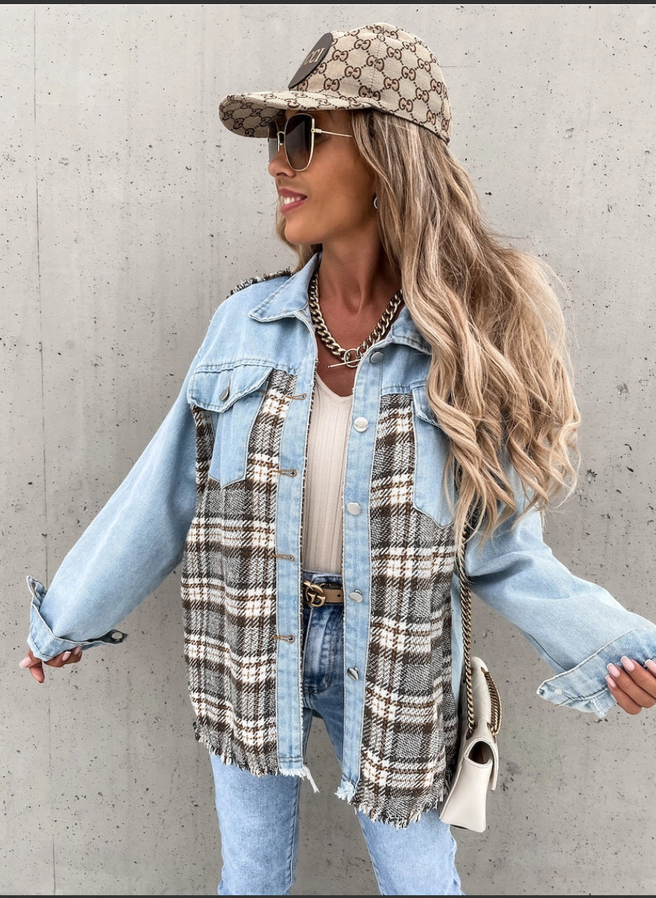 Colorblock Denim Jacket