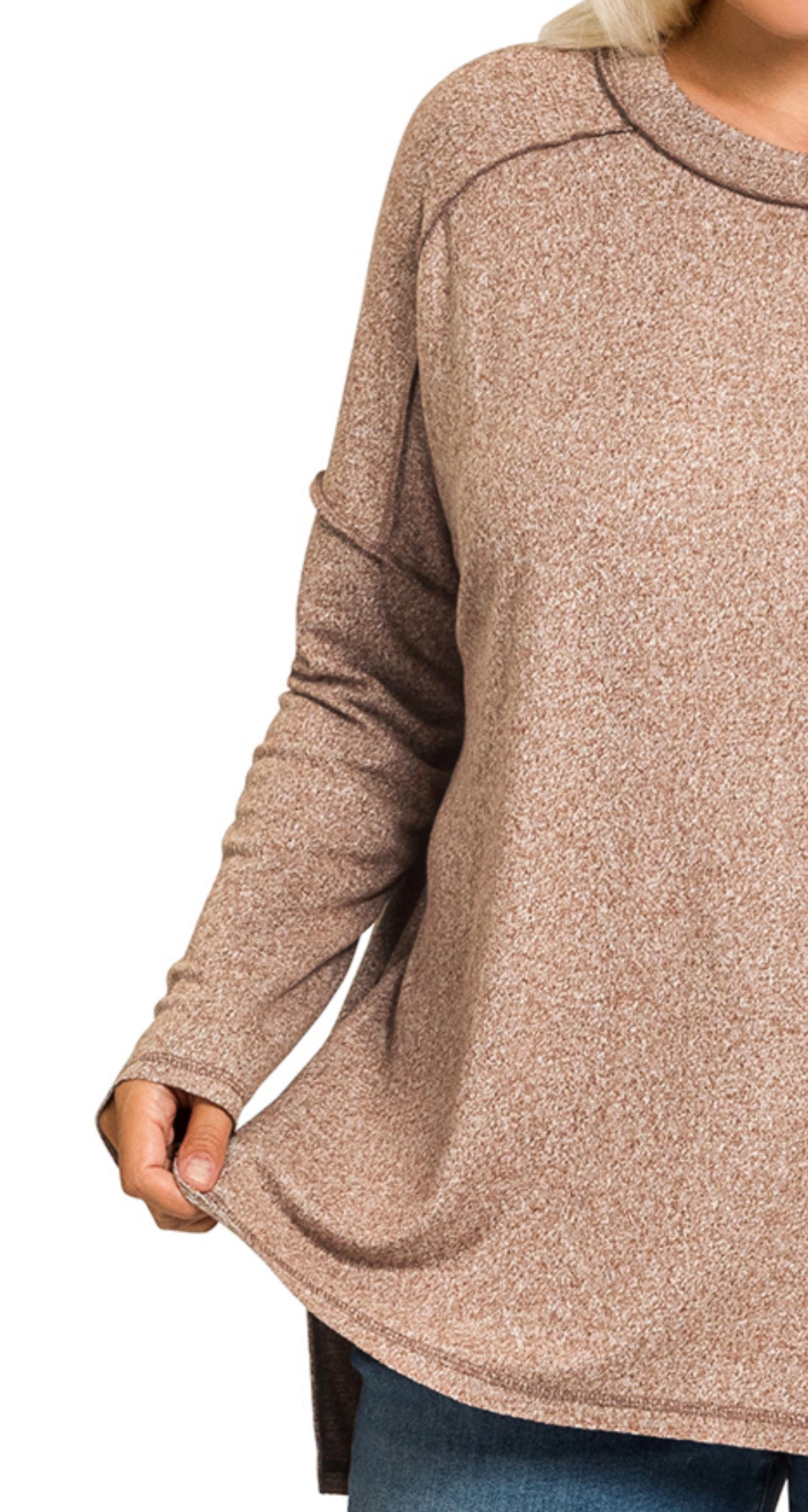 Curvy Cozy Mélange Exposed Seam