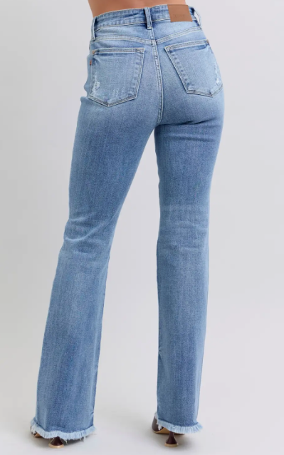 Judy Blue Bootcut Fray Hem Jeans