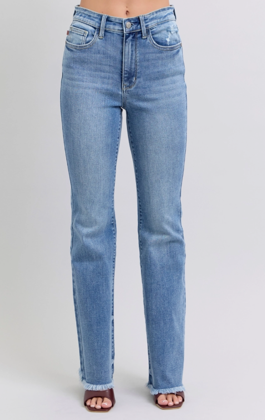 Judy Blue Bootcut Fray Hem Jeans