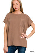 Brown Ribbed Top