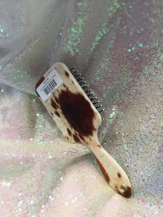 Cowhide Print Hairbrush