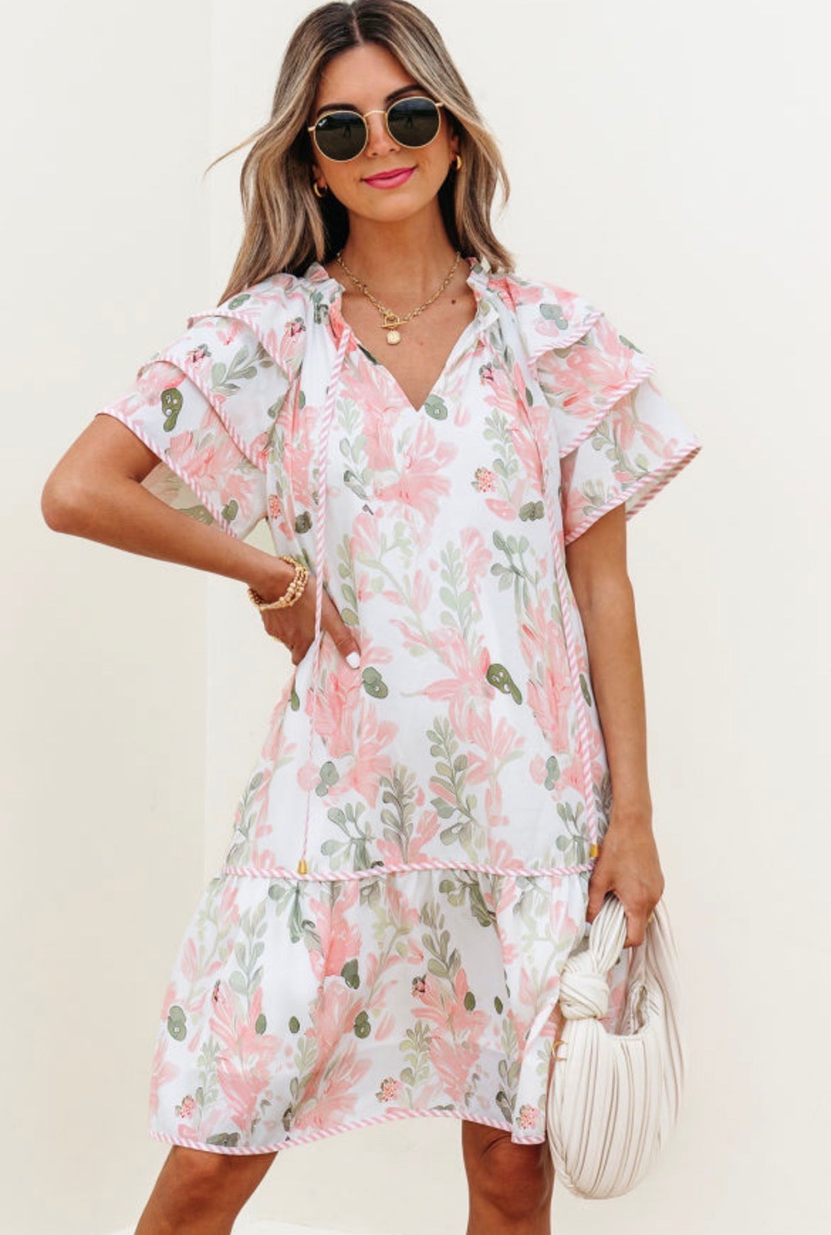 Pink Petal Corded Dress