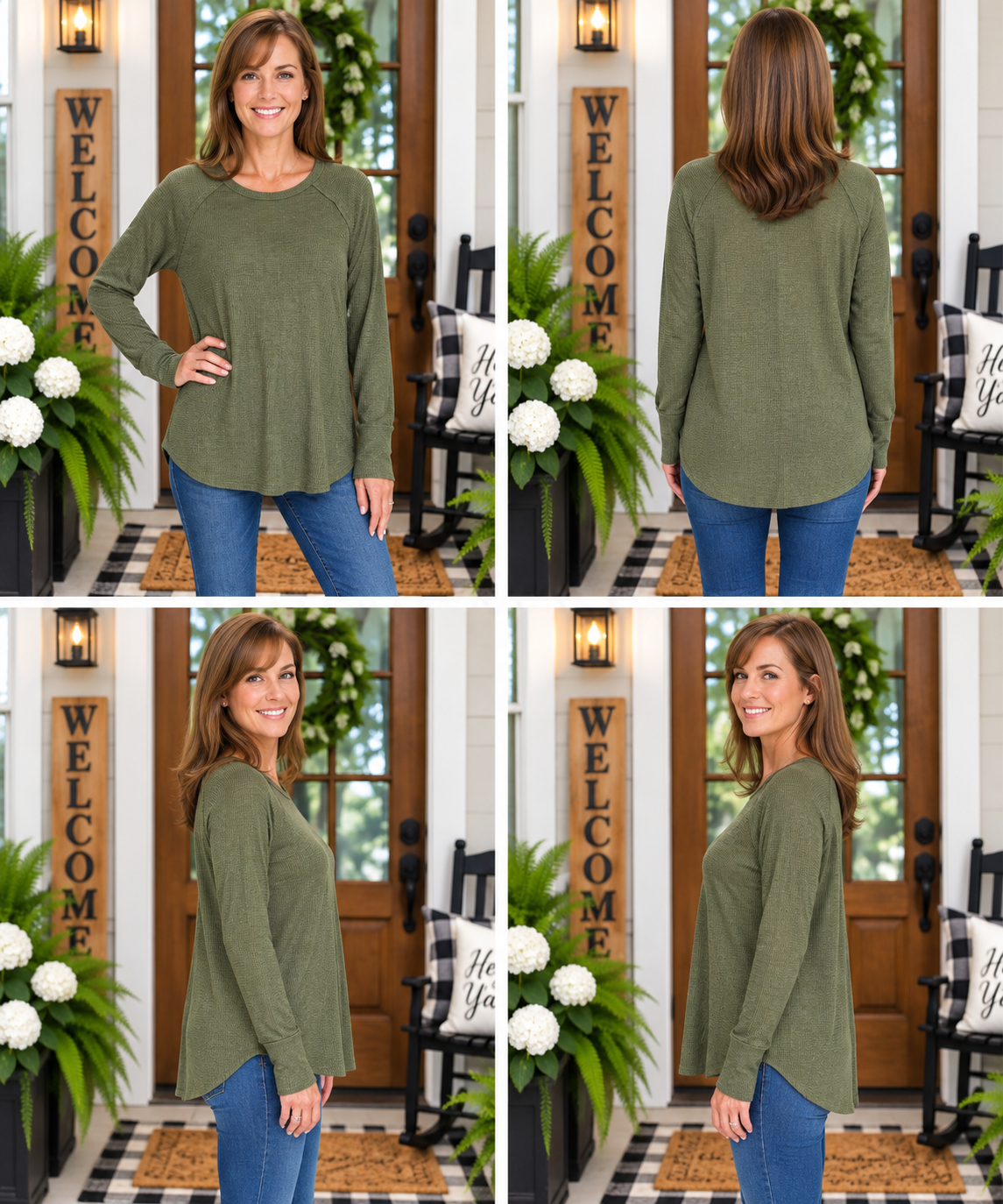 Dark Olive Baby Waffle Top