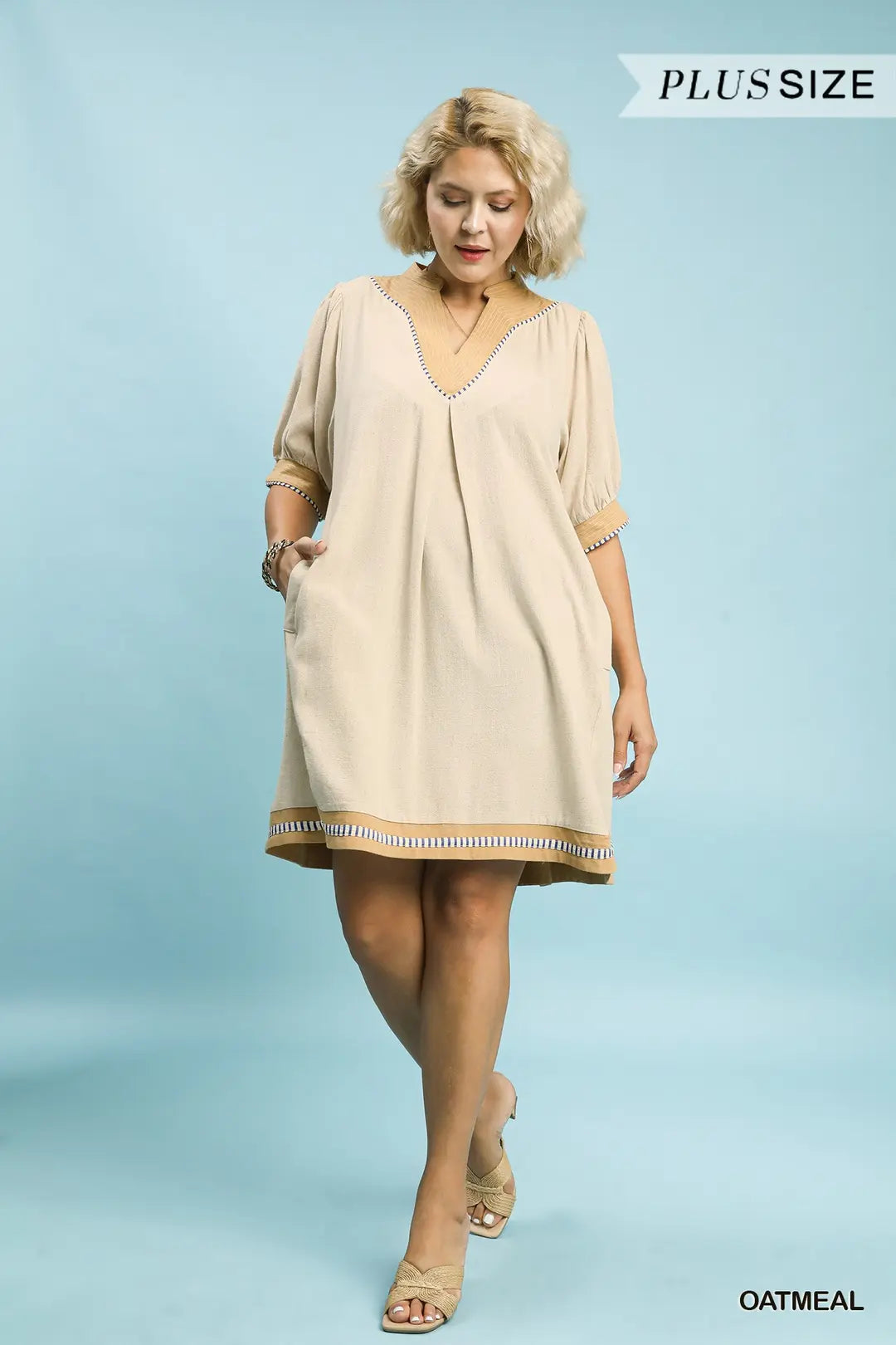 Curvy Oatmeal Umgee Dress