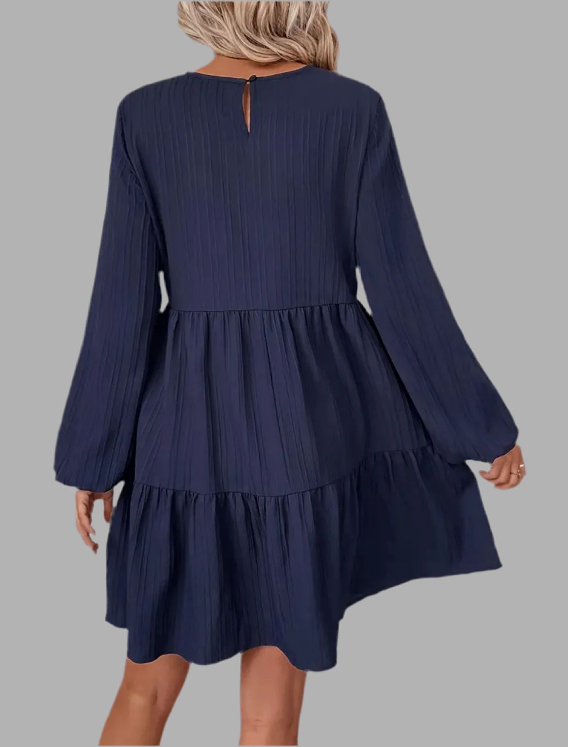 Navy Blue Long Sleeve Dress