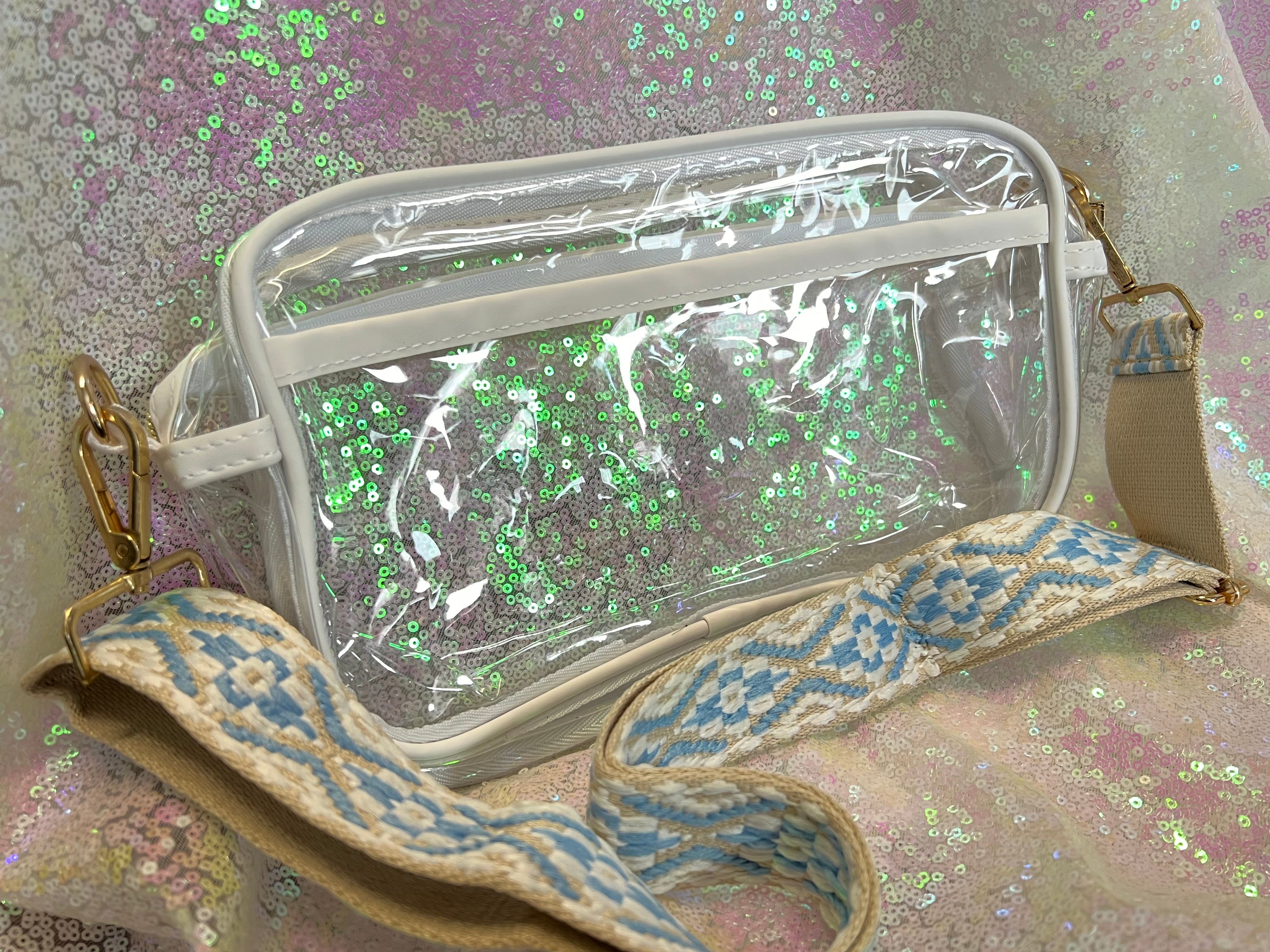 Clear Stadium Crossbody with Cute Adjustable Strap