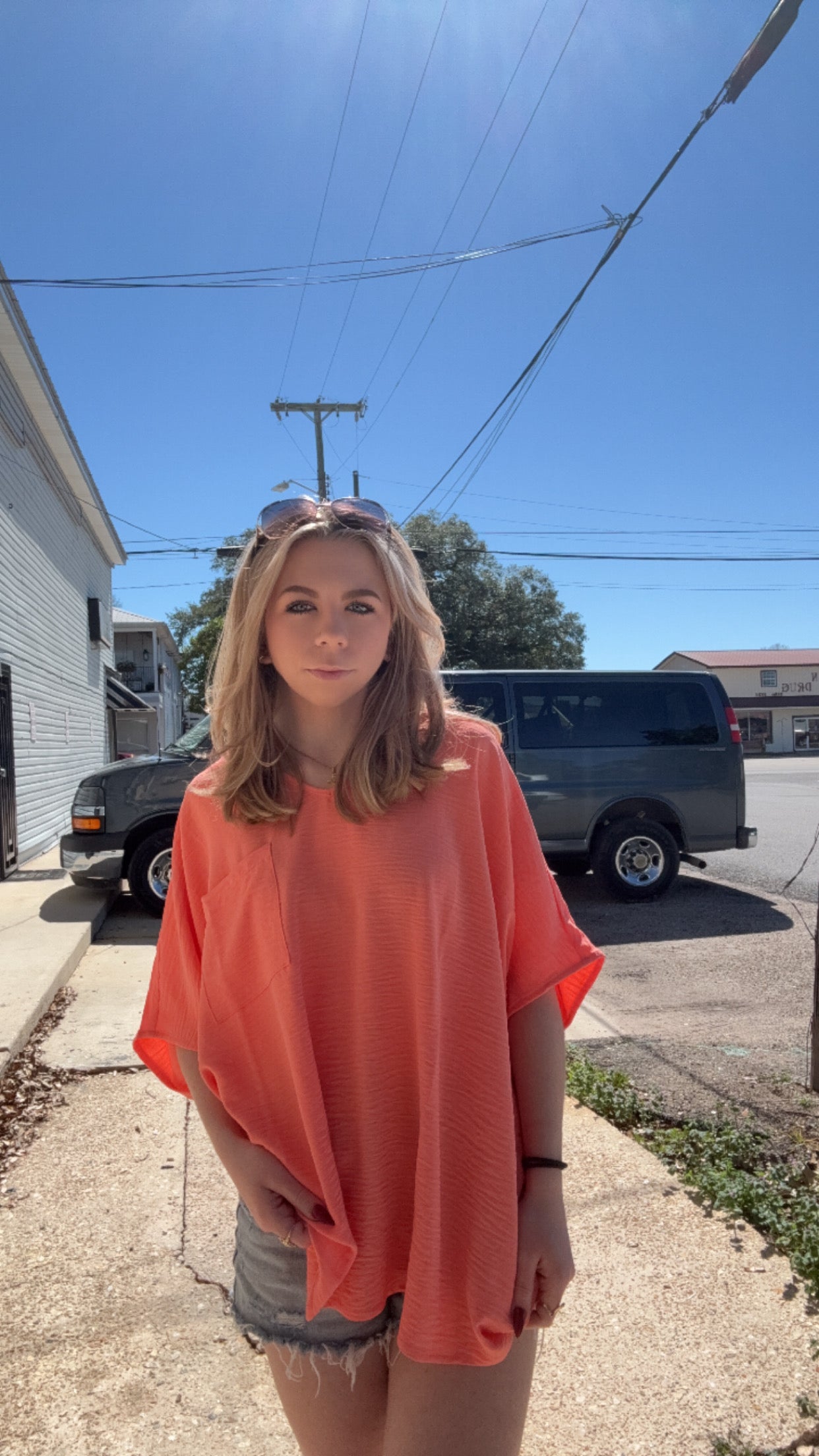Coral Dolman Sleeve Top