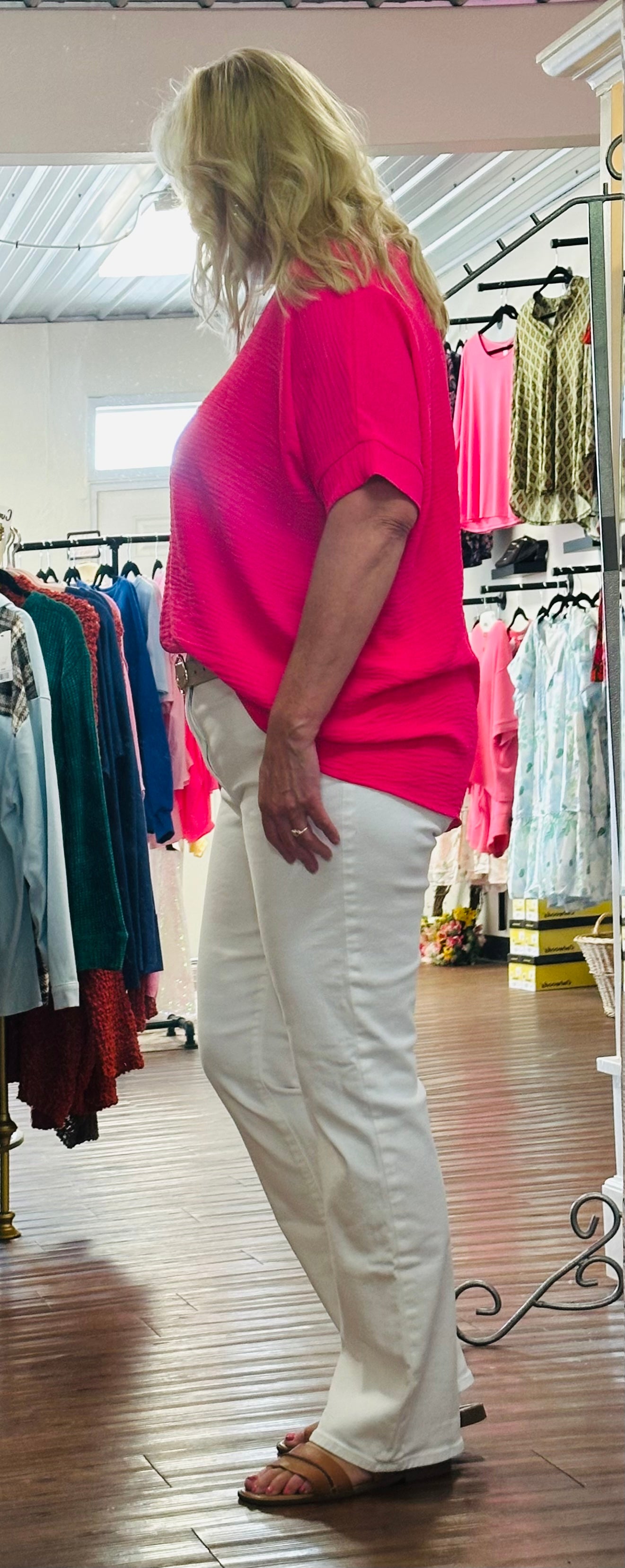 Candy Pink Zenana Dolman Top