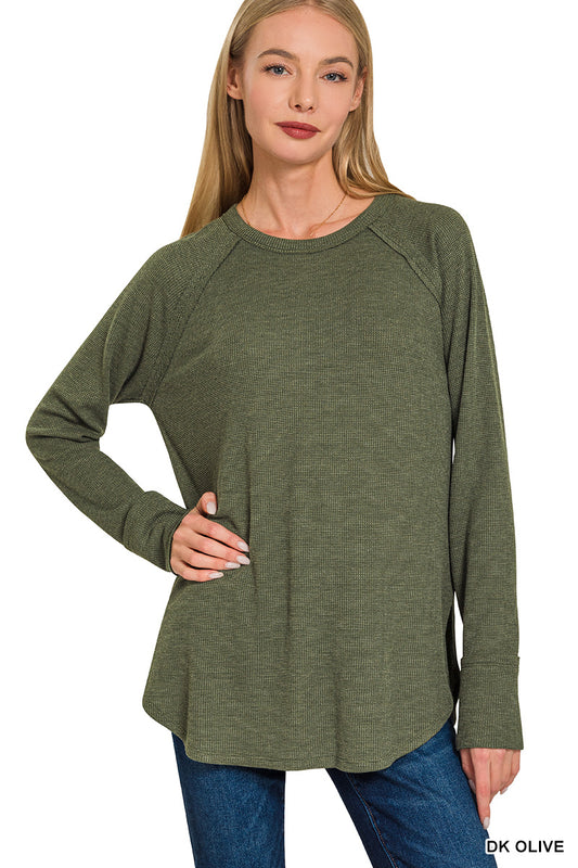 Dark Olive Baby Waffle Top