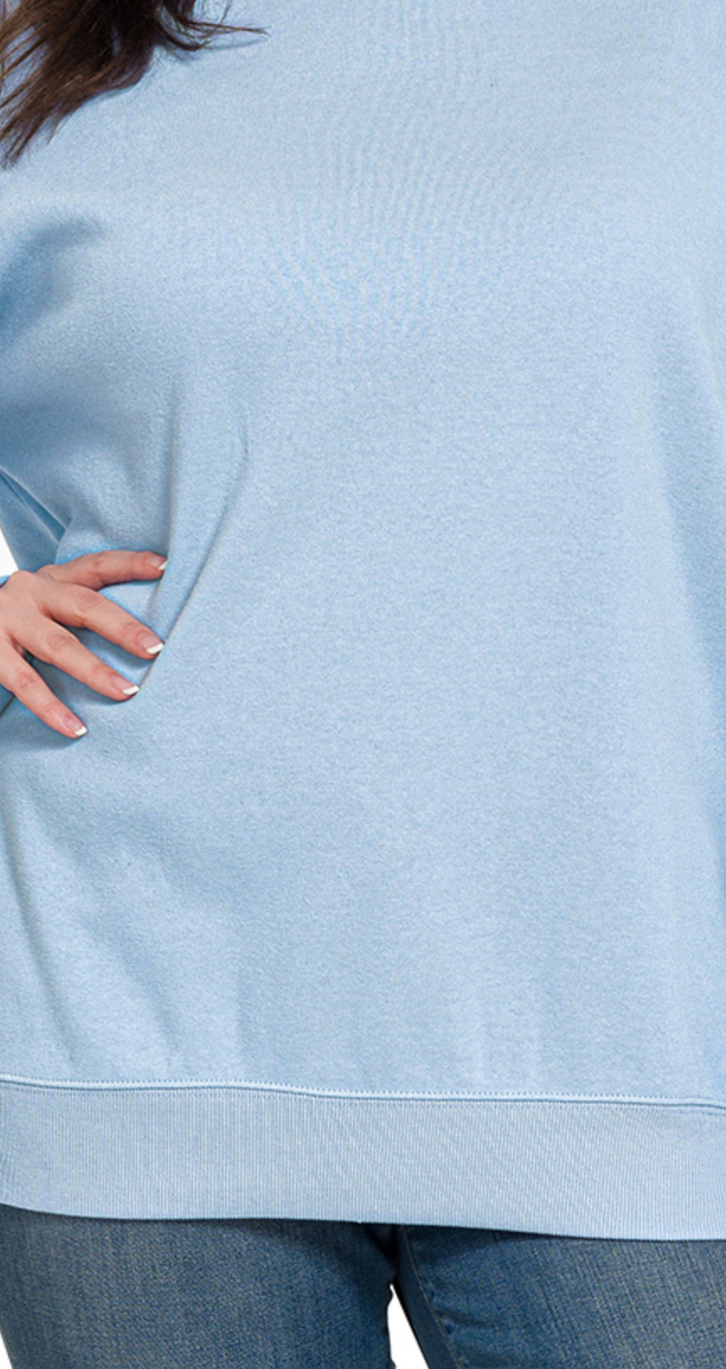 Curvy fleece crewneck pullover sweatshirts