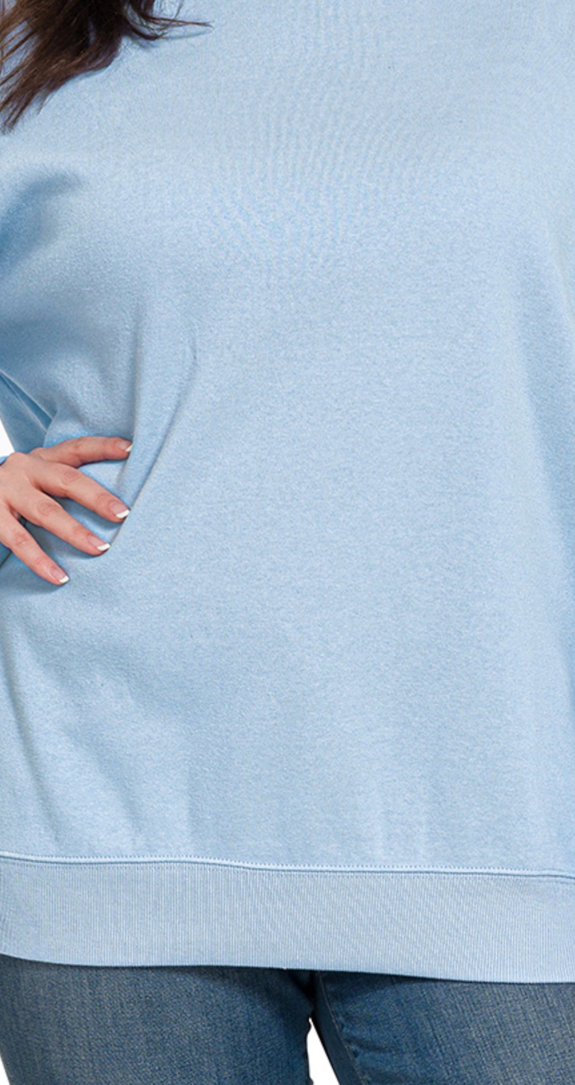 Curvy fleece crewneck pullover sweatshirts