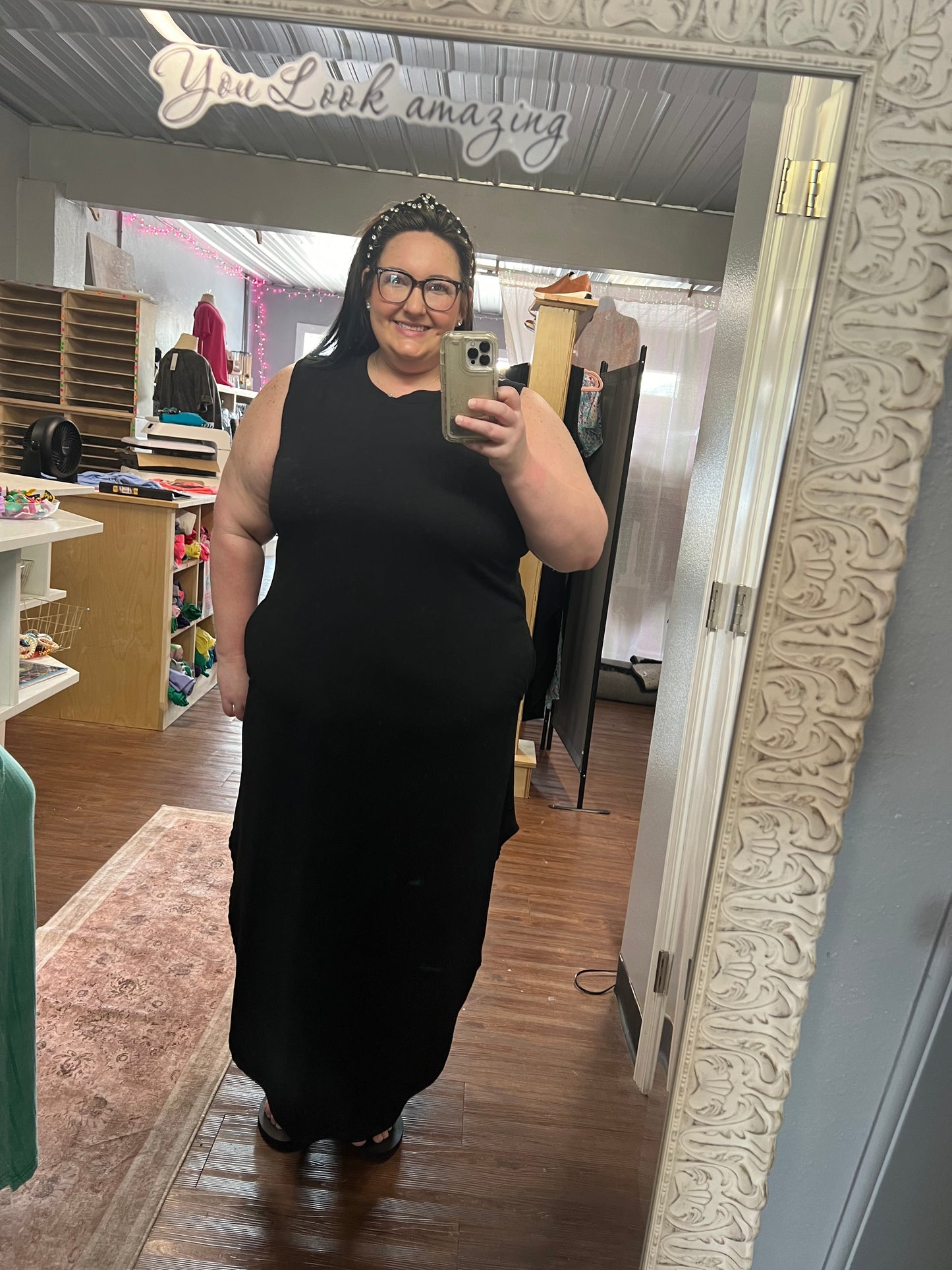 Black Sleeveless Flared Maxi Dress for Women - BB's 2 Boutique