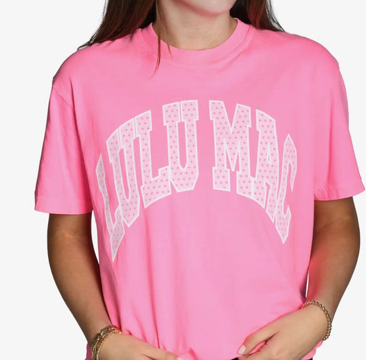 LULU MAC Pink Polka Dot Tee