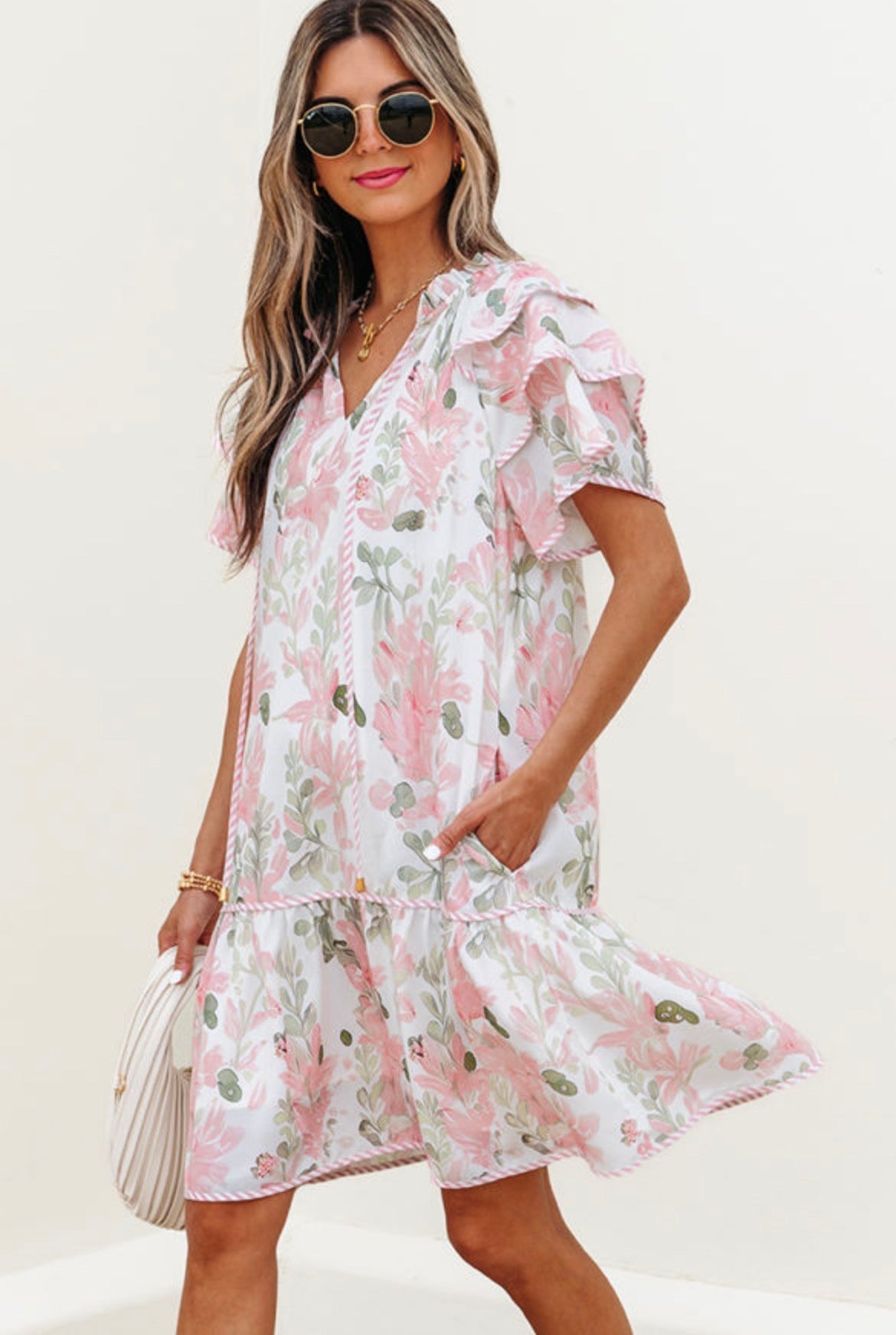 Pink Petal Corded Dress
