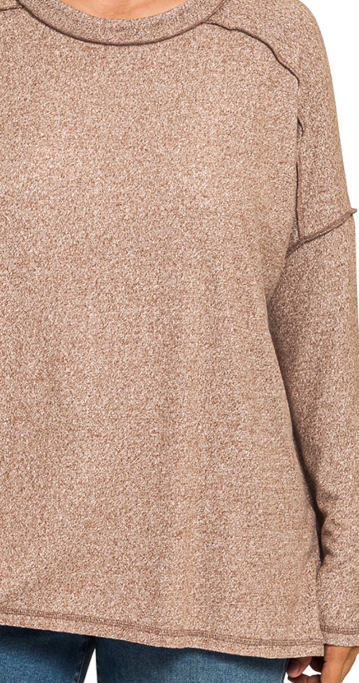 Curvy Cozy Mélange Exposed Seam