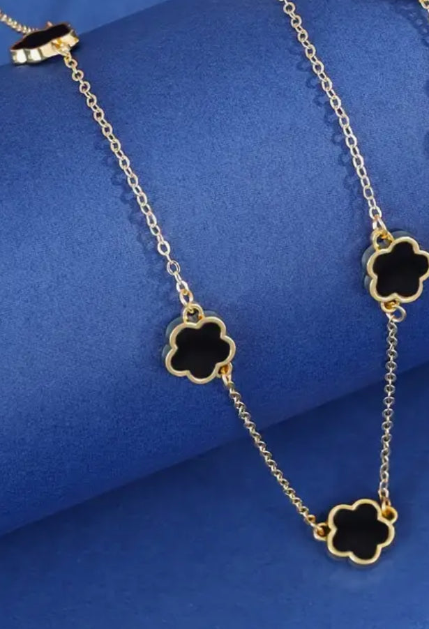 Black and Gold Octagon Necklace