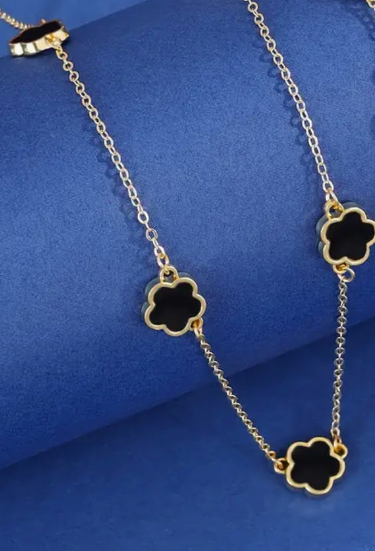 Black and Gold Octagon Necklace