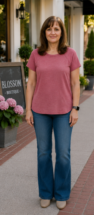 Cabernet Waffle Short Sleeve Top