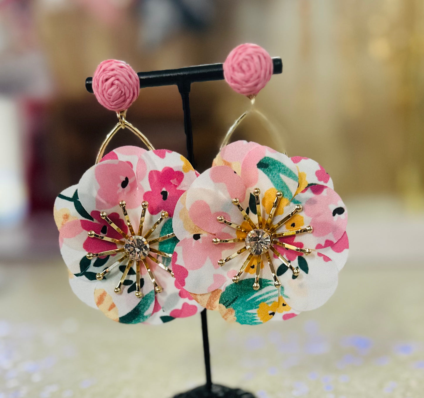 Gold Floral Earrings