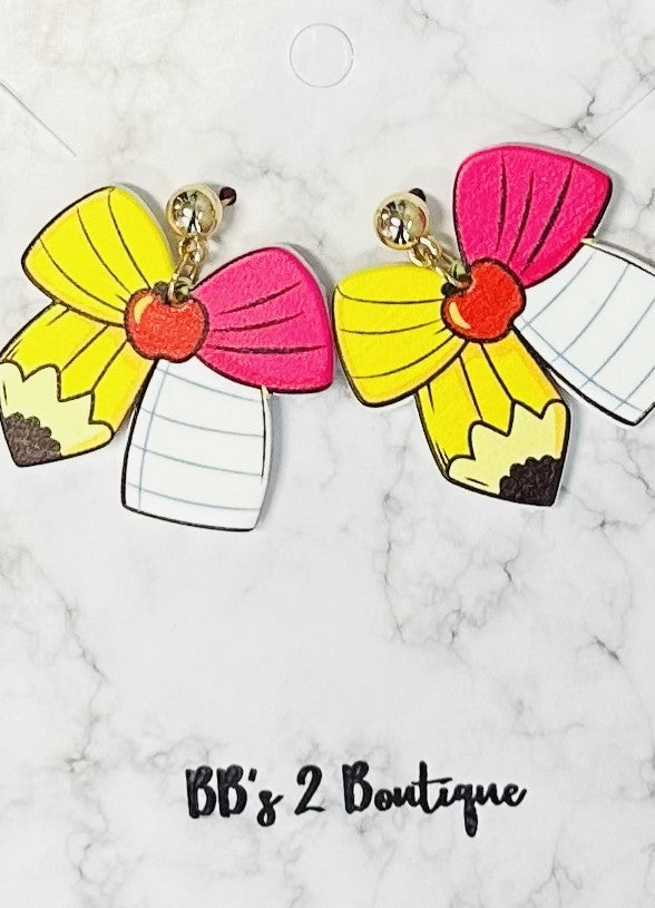 Pencil Bow Earrings