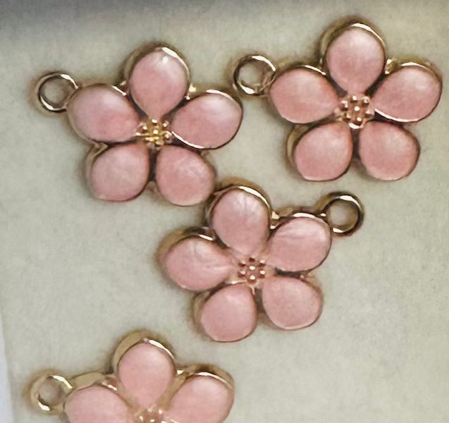 Pink Opalescent Flower Charm