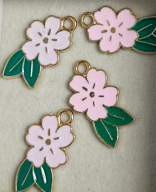 Pink Petal With Leaf Charm