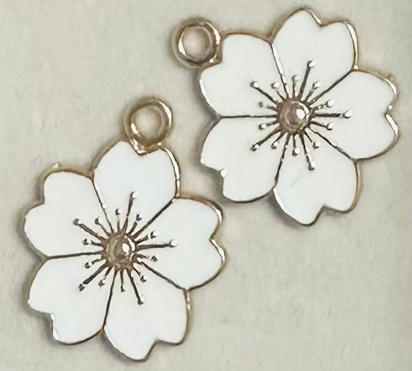 White Flower Charm
