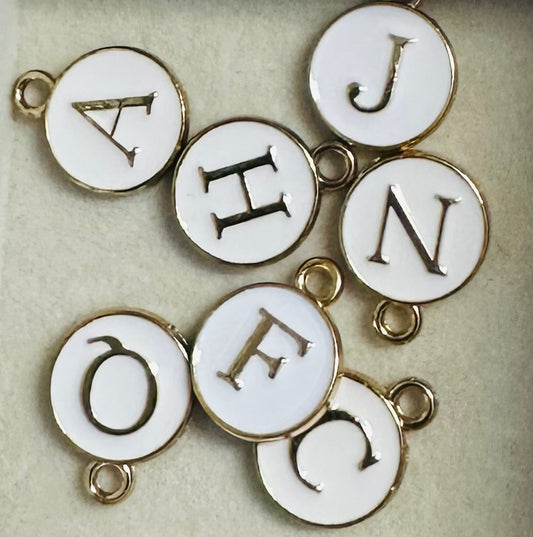 Initial Charm (Round White)